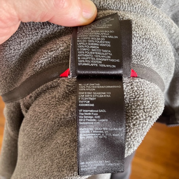 EUC - Men's The North Face Gray Full Zip Fleece Jacket Size Medium - Picture 9 of 11